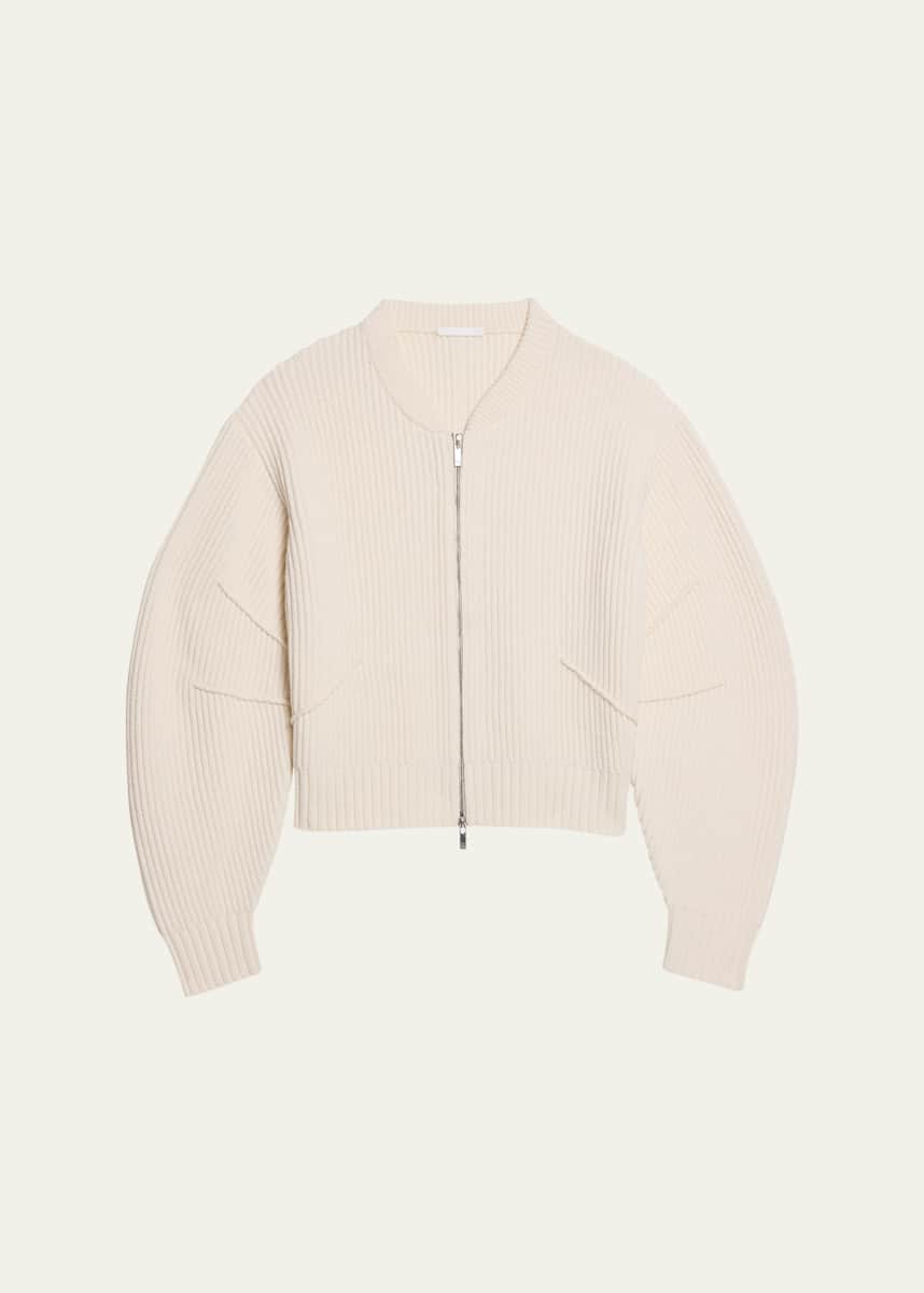 Helmut Lang Apex Woolen Full-Zip Cardigan