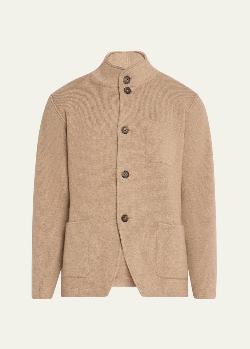Kiton Men's Cashmere Knit Shirt Jacket