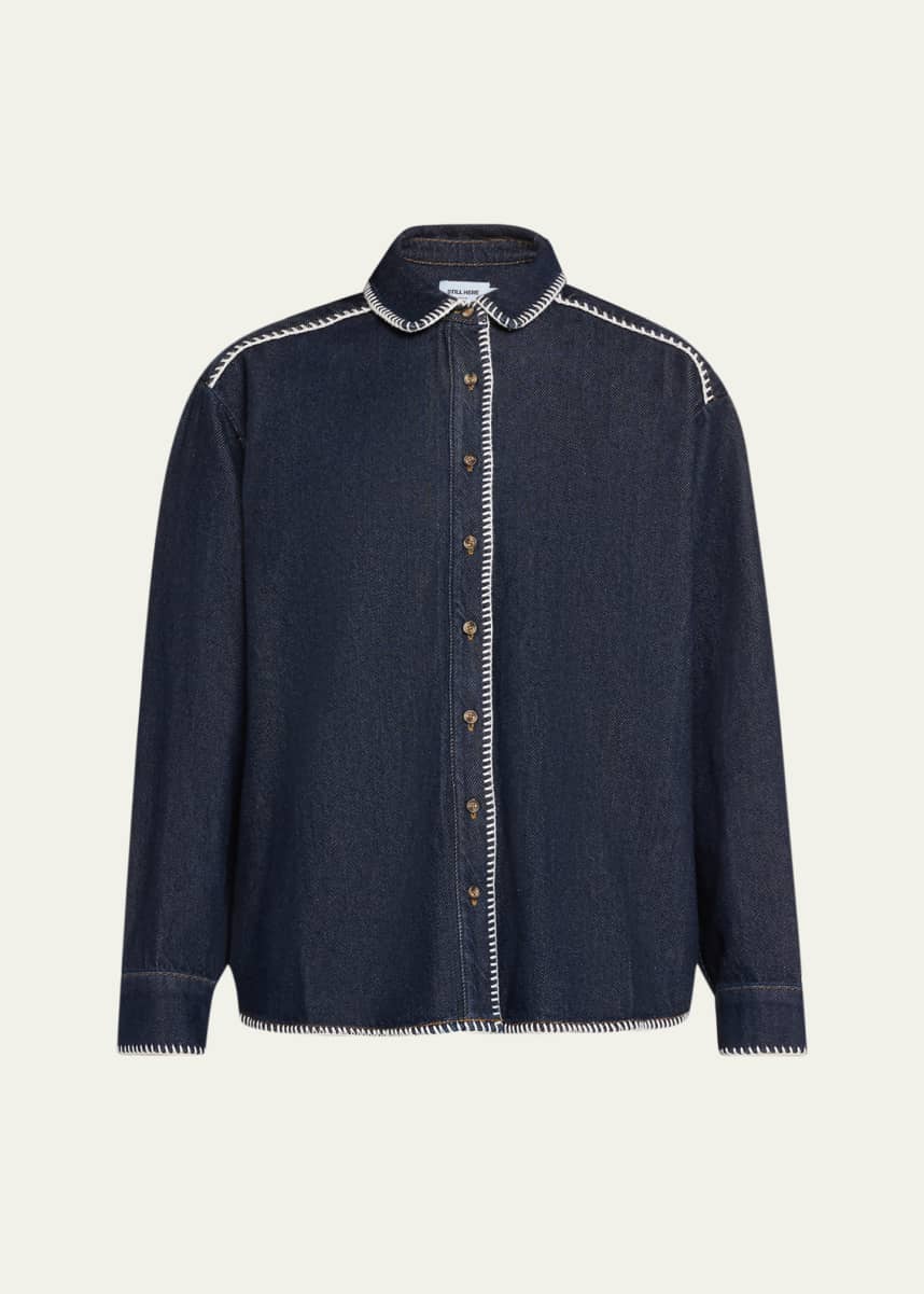 Still Here Western Long-Sleeve Denim Shirt