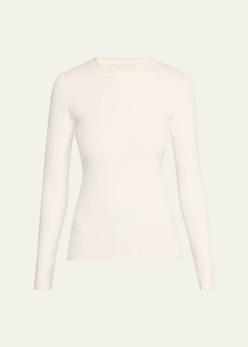 3.1 Phillip Lim Long-Sleeve Compact Rib-Knit Top