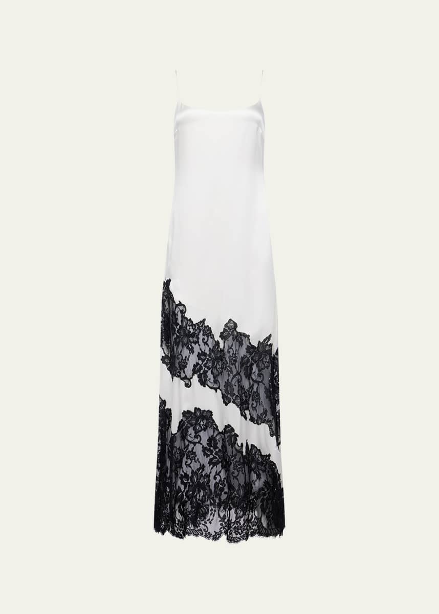 L'Agence Silvana Satin Lace Gown