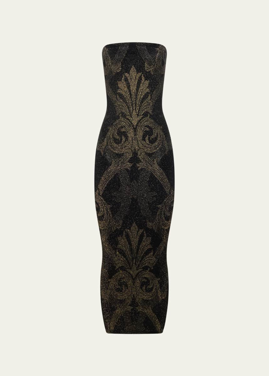 ETRO x Wolford x Etro Strapless Metallic Jacquard Midi Dress