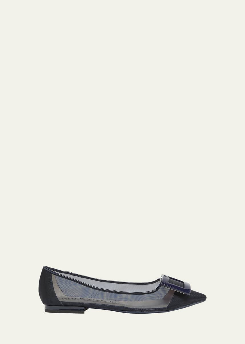 Roger Vivier Gommettine Net Ballerina Flats