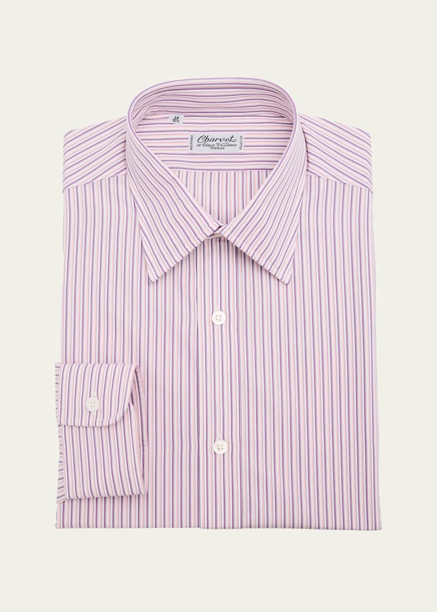 Charvet Men's Cotton Multi-Stripe Dress Shirt
