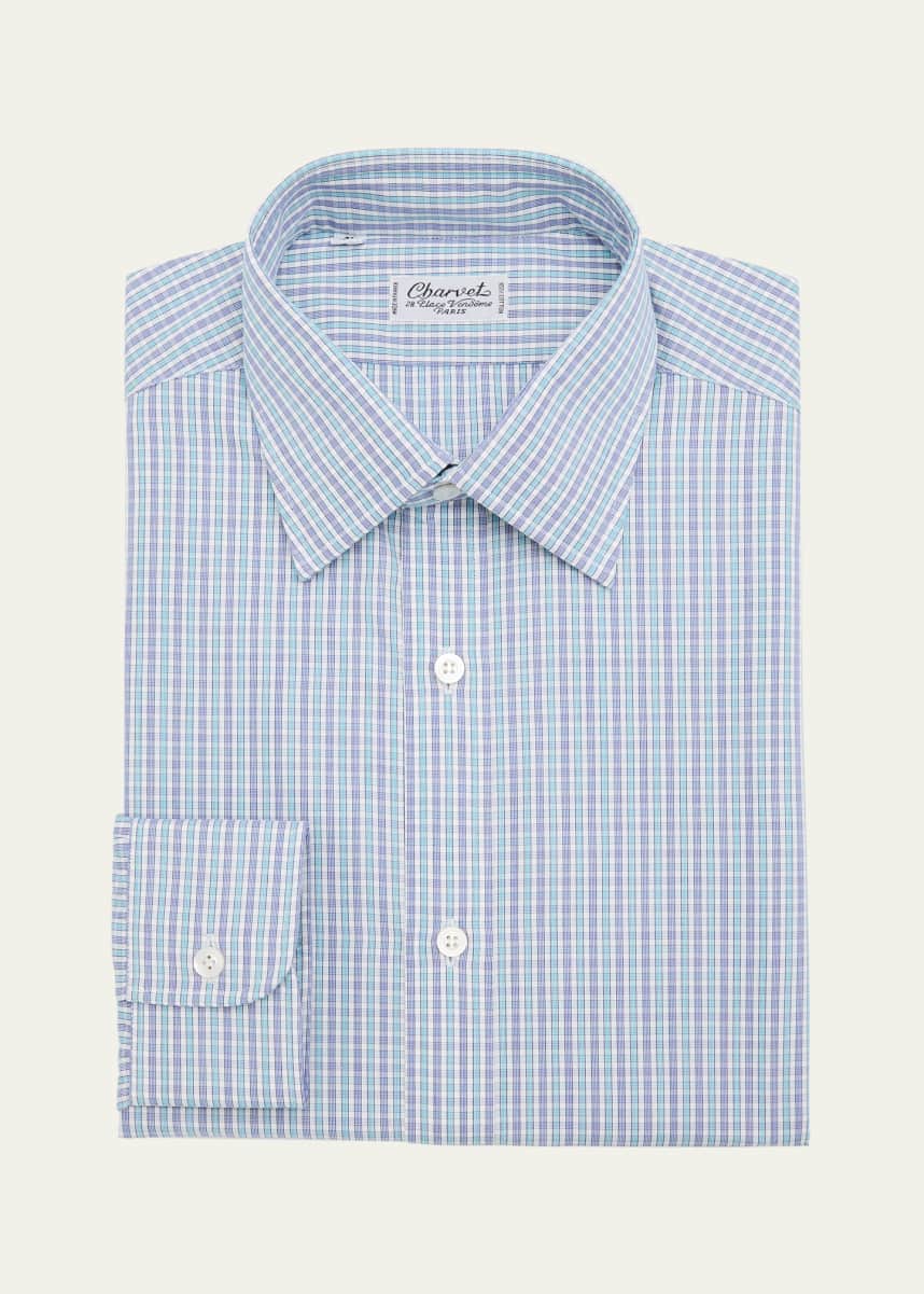 品質保証 Cotton Men's Charvet Mini Goodman Bergdorf - Shirt Dress Check トップス