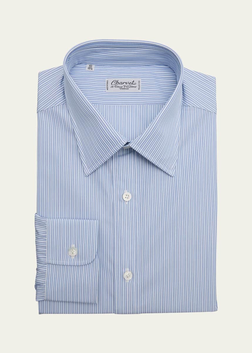 Charvet Men's Cotton Multi-Stripe Dress Shirt