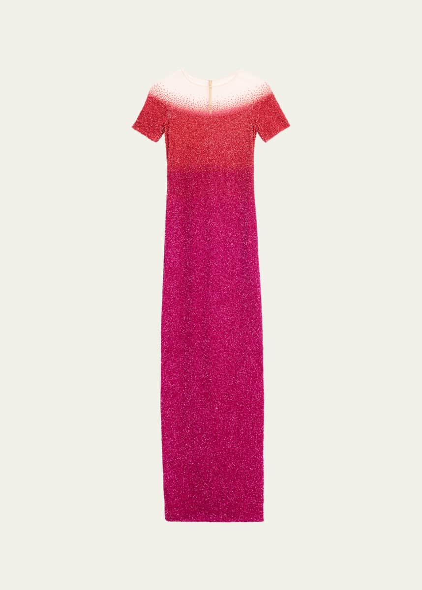 Pamella Roland Ombre Sequined Gown