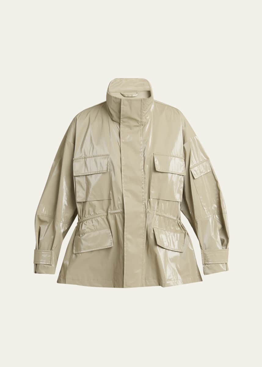 Plan C High-Neck Drawstring Cotton Jacket