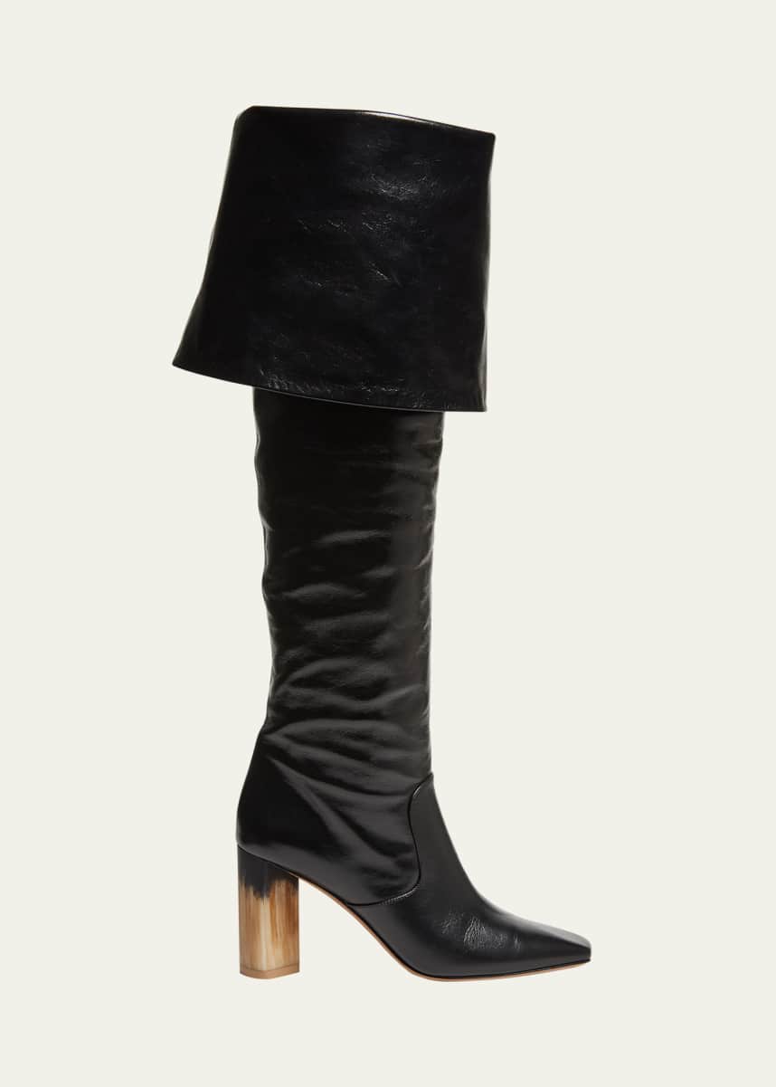 Chloe Georgia Leather Foldover Knee Boots
