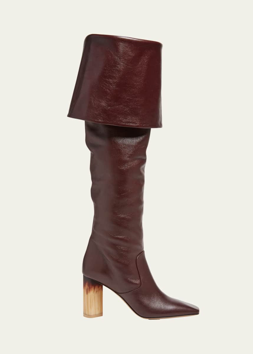 Chloe Georgia Leather Foldover Knee Boots