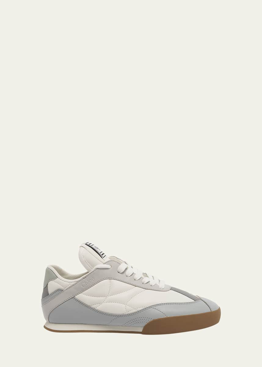 Chloe Kick Low-Top Mixed Leather Sneakers