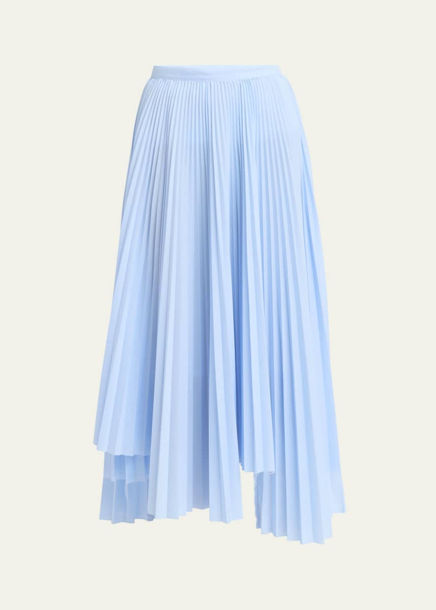 Plan C Long Asymmetric Pleated Skirt