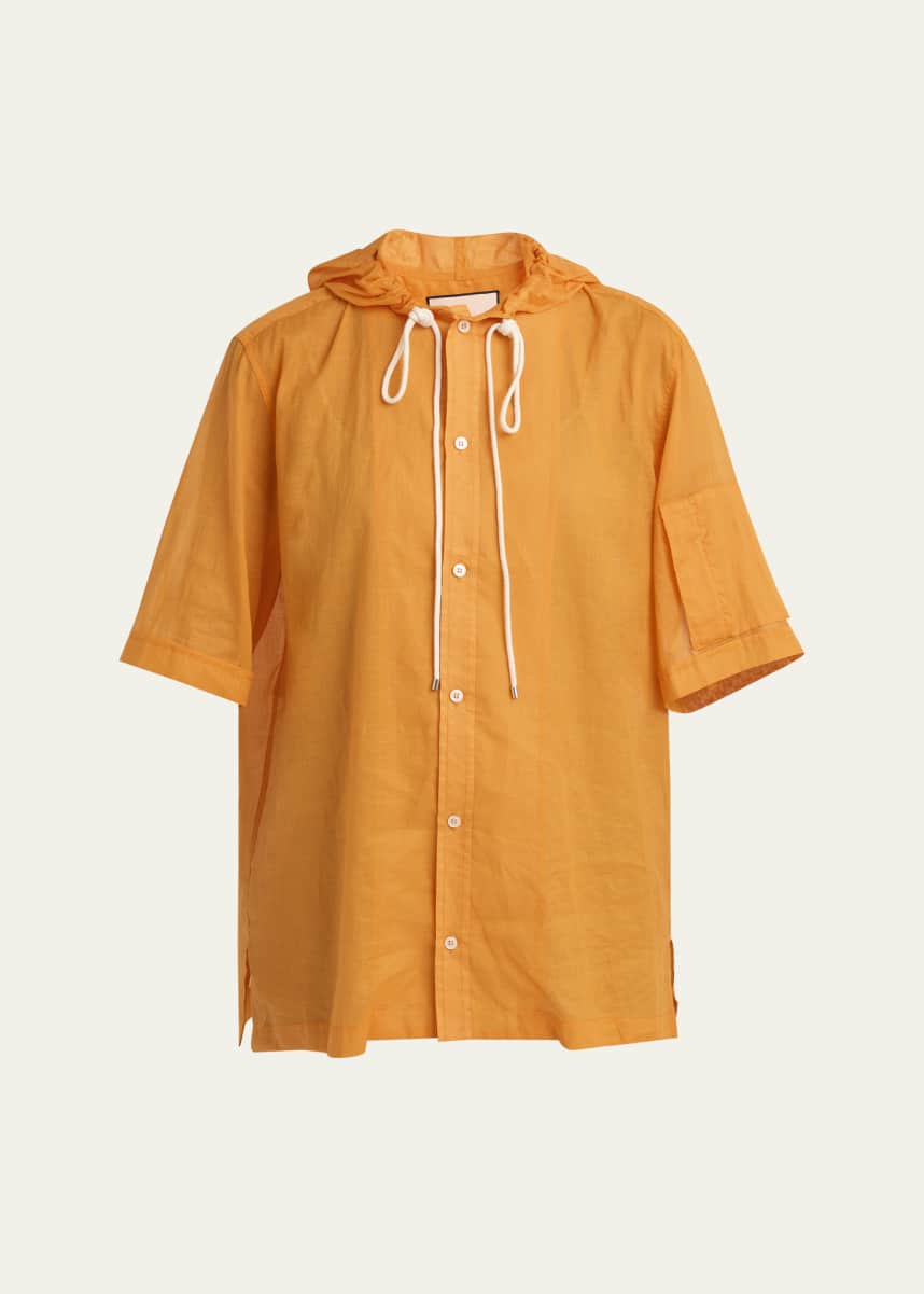 Plan C Hooded Drawstring Shirt