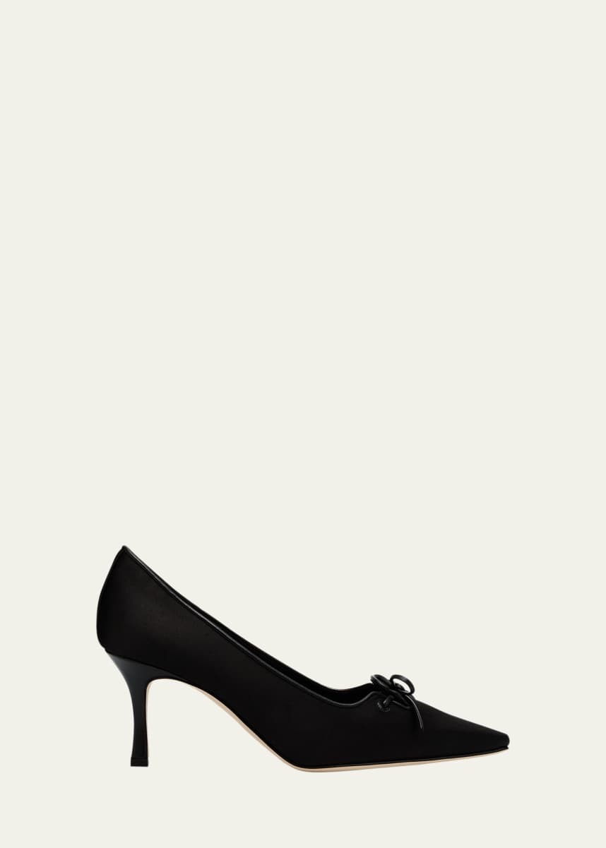Manolo Blahnik Zaman Silk Lace-Up Pumps