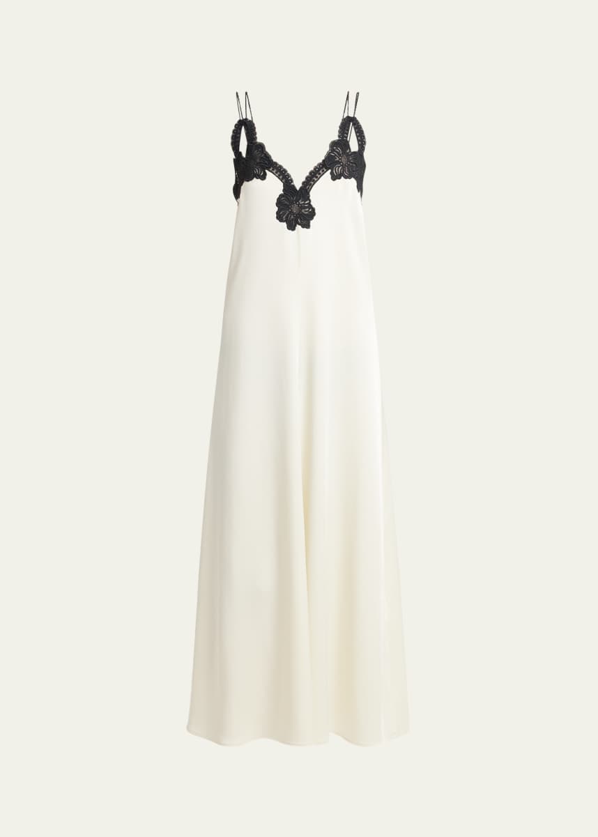 Jil Sander Floral Embroidered Midi Dress