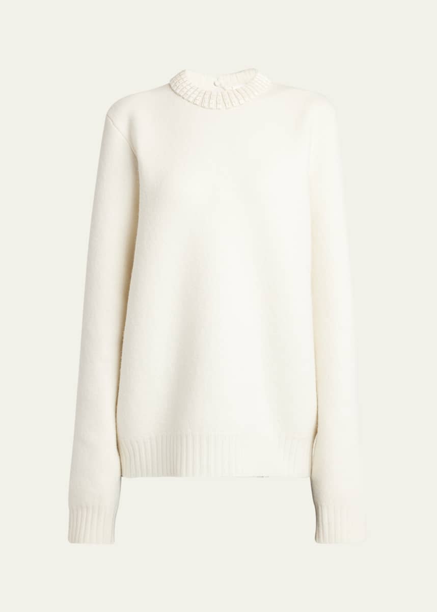 Jil Sander Cruise Beaded Wool Sweater