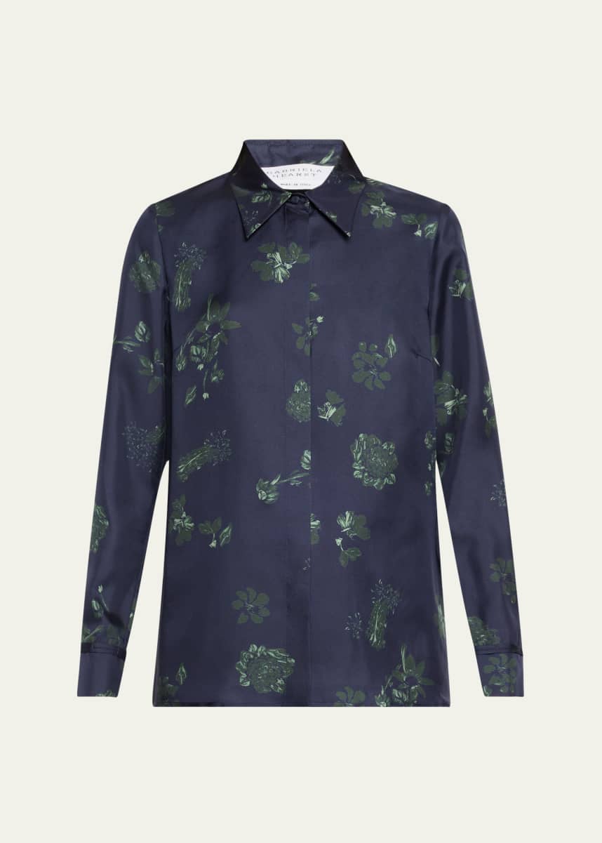 Gabriela Hearst Cruz Floral Silk Shirt