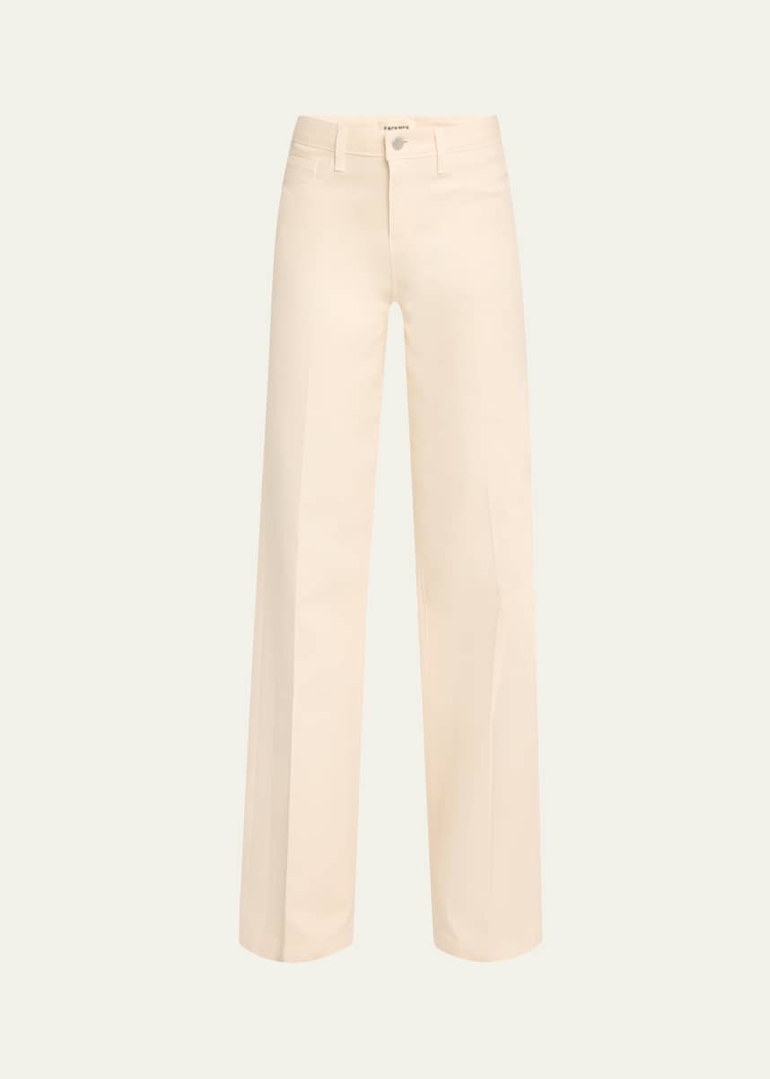 L'Agence Clayton Coated Wide-Leg Jeans