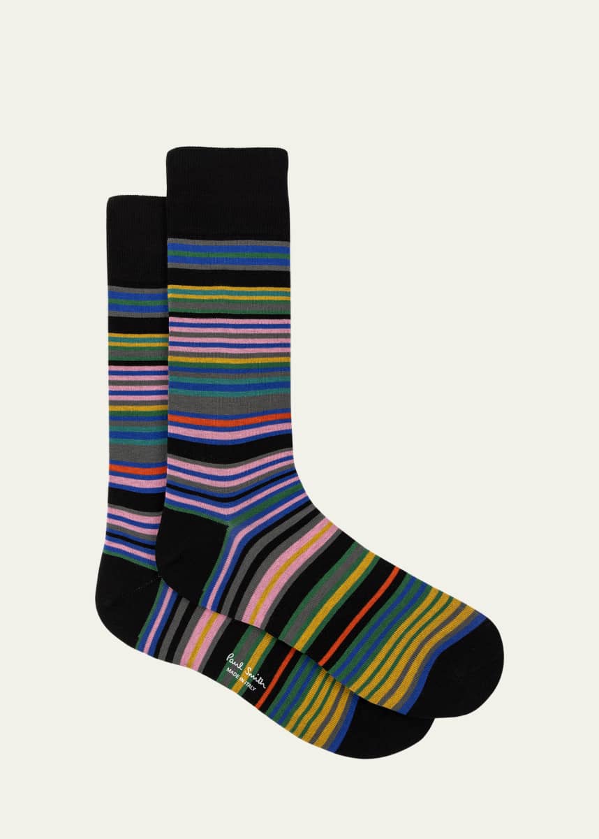 Paul Smith Men's Hawkins Stripe Crew Socks