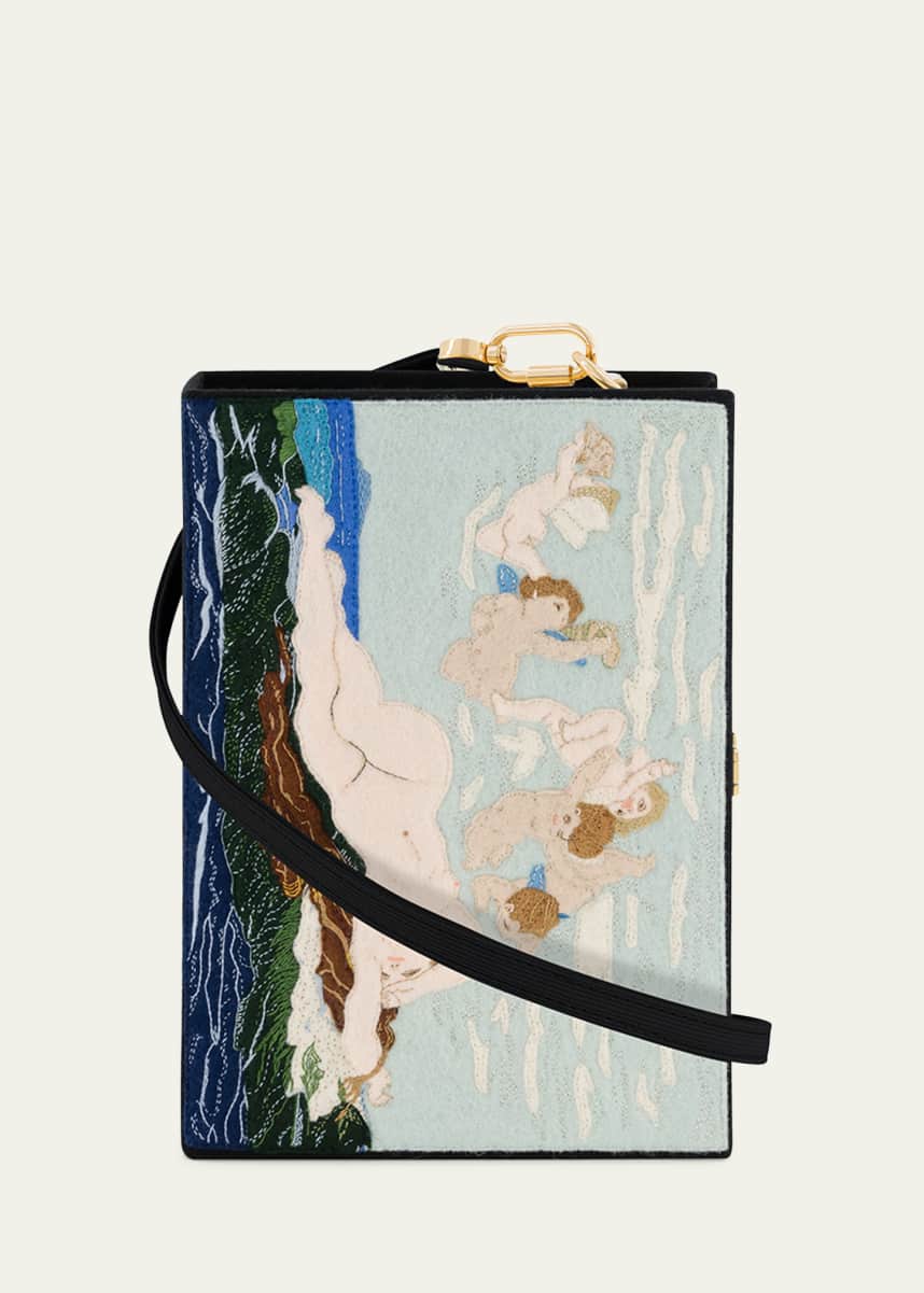 Olympia Le-Tan The Birth of Venus by Sandro Botticelli Book Clutch Bag