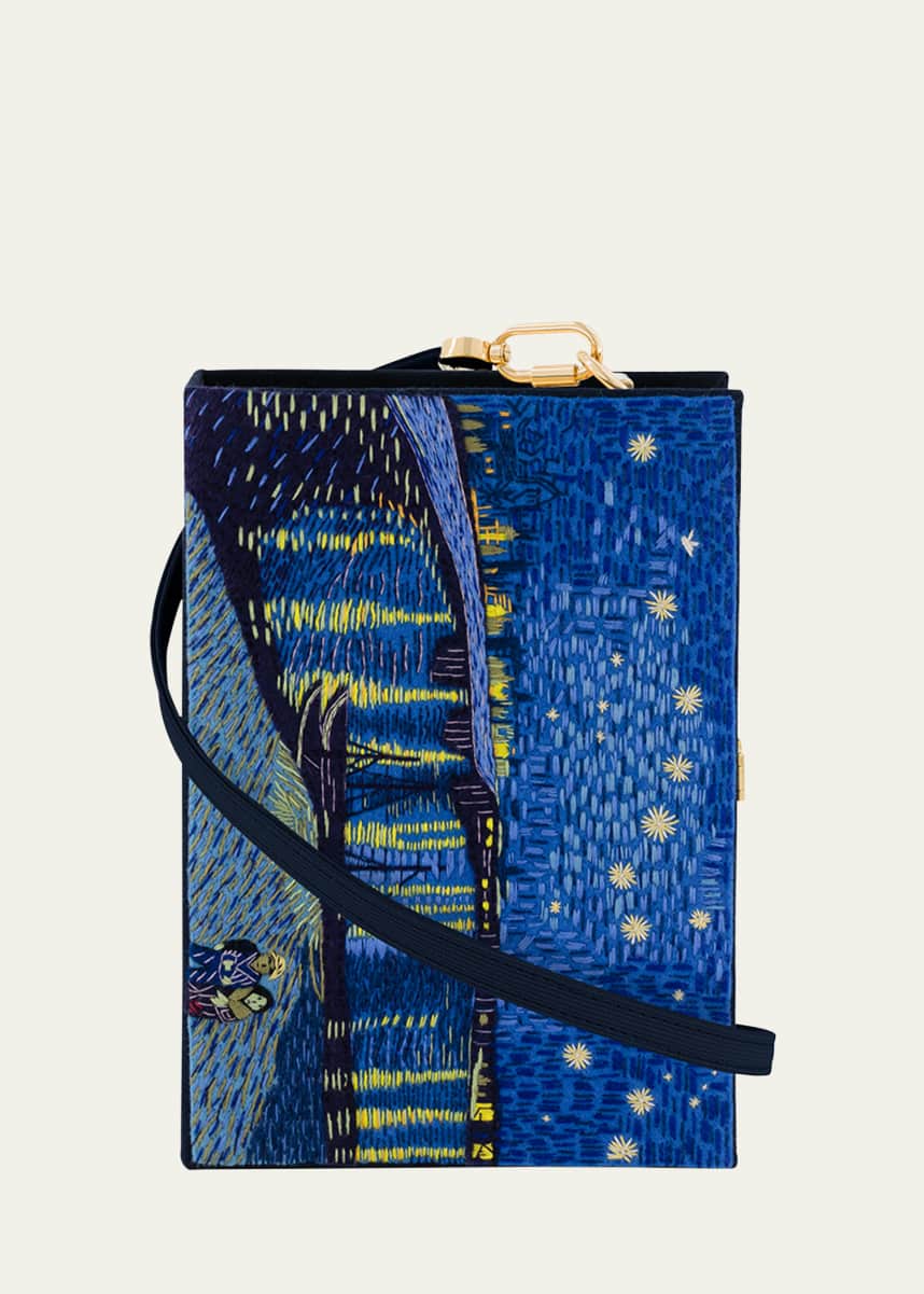 Olympia Le-Tan The Starry Night by Van Gogh Book Clutch Bag