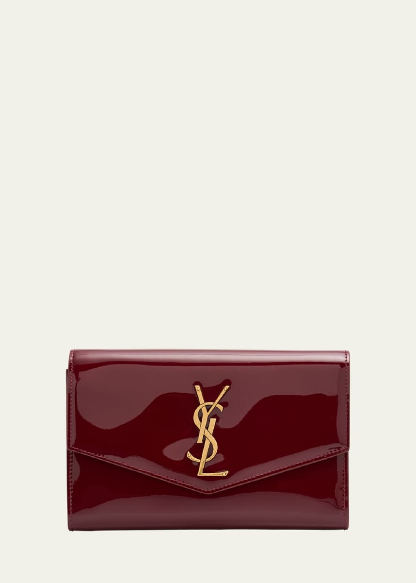 Saint Laurent YSL Wallet on Chain in Patent Leather