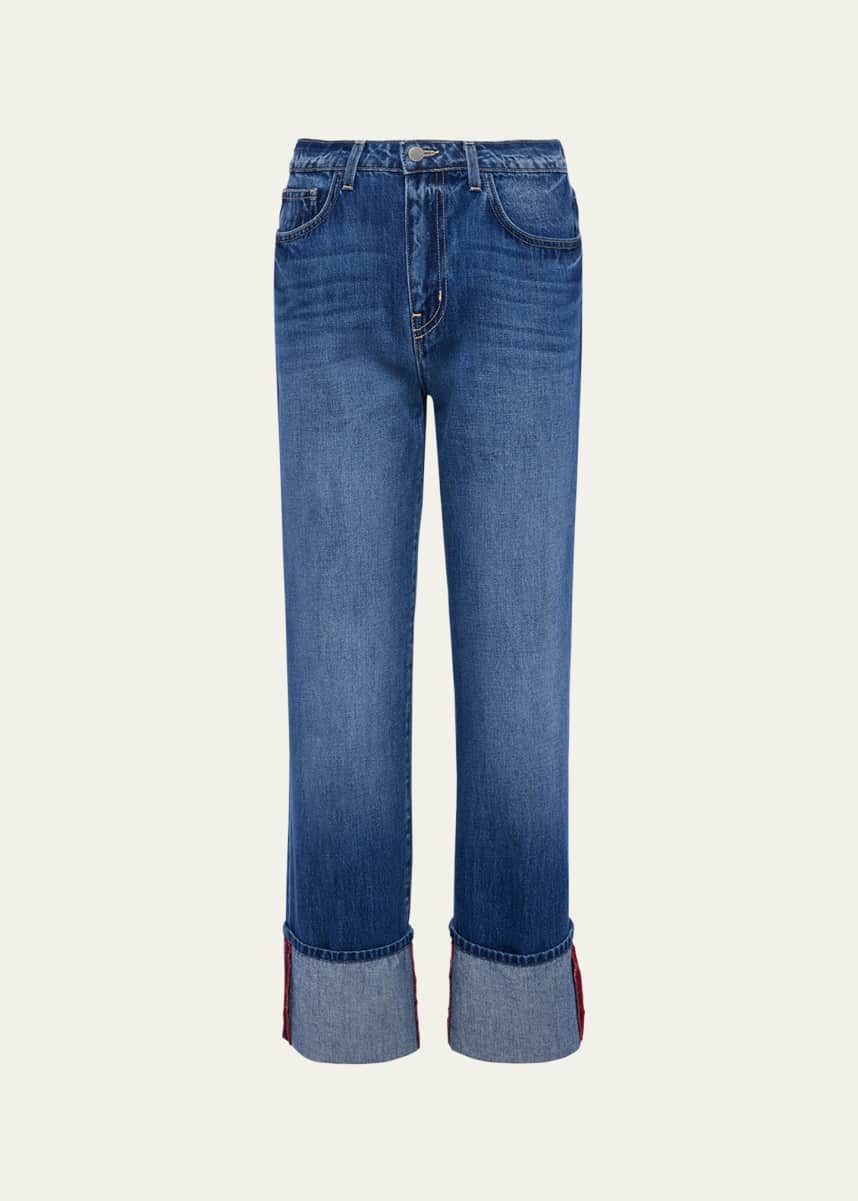 L'Agence Leighton Ultra High-Rise Cuffed Stovepipe Jeans