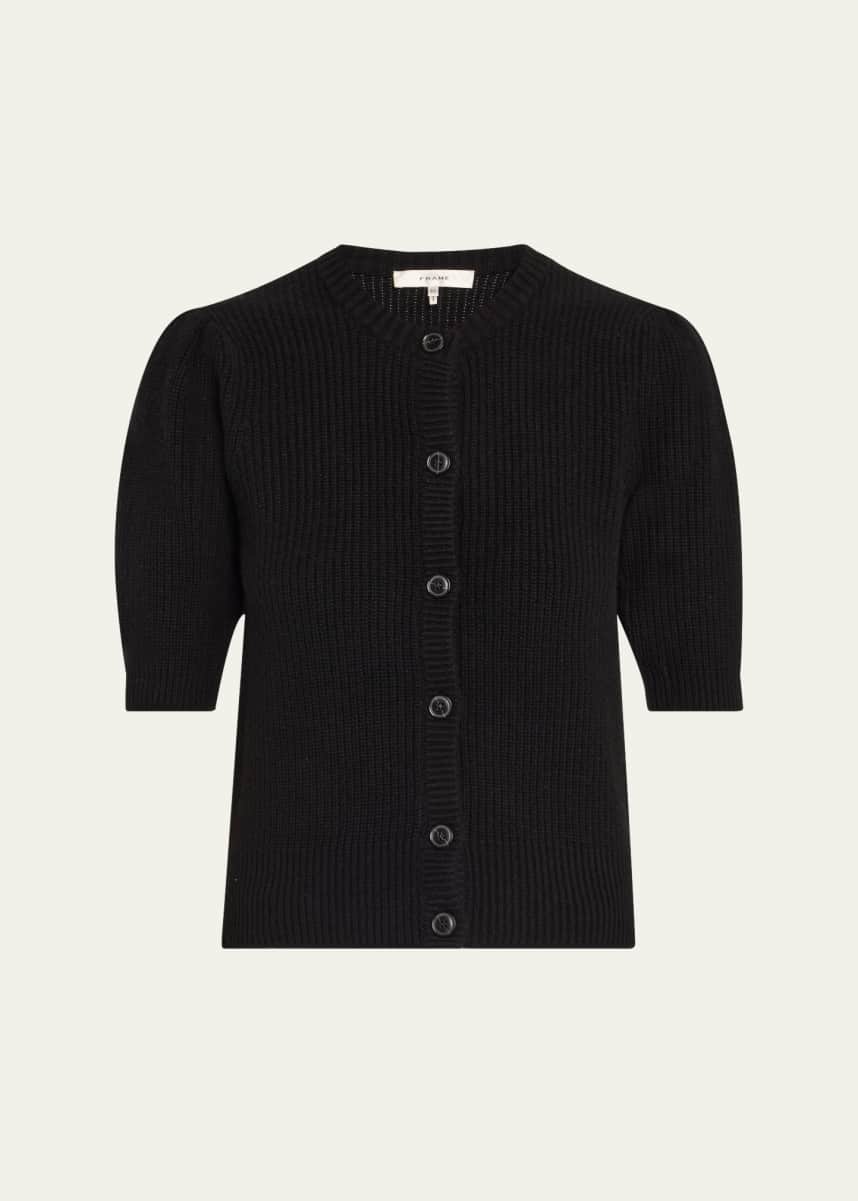 FRAME Shrunken Short-Sleeve Cardigan