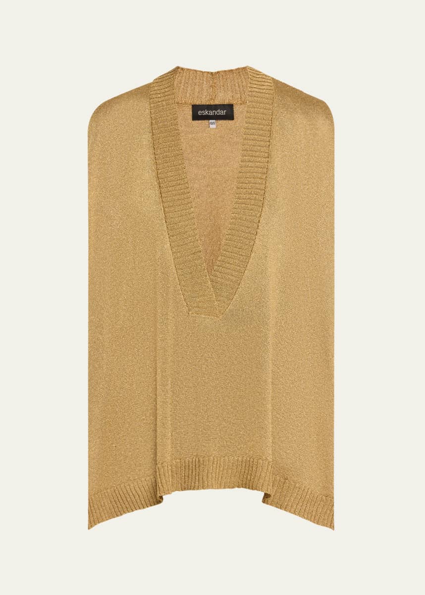 Eskandar A-Line Sleeveless Deep-V Sweater (Mid Plus Length)