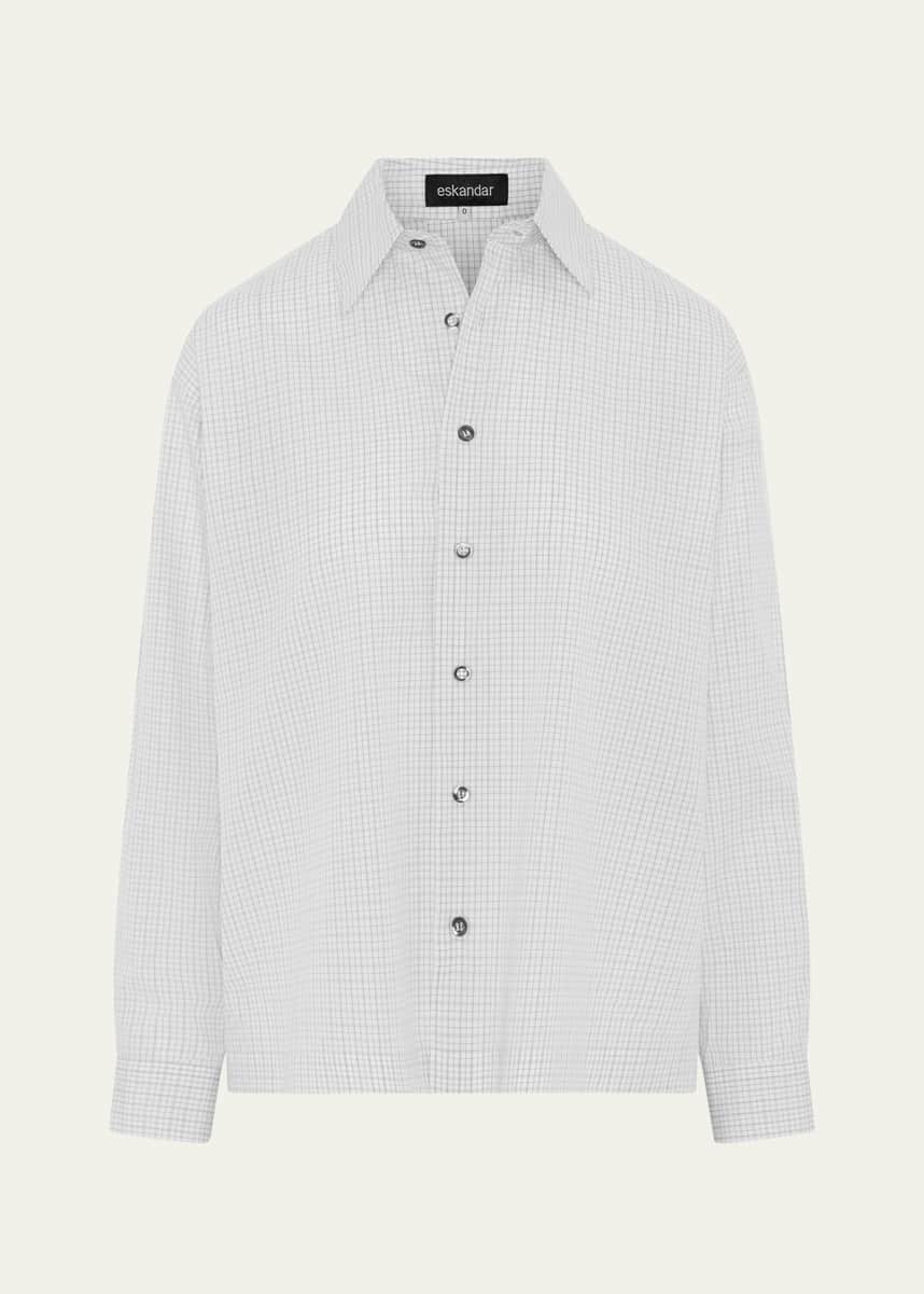 Eskandar Slim Shirt With Collar (Regular Length)