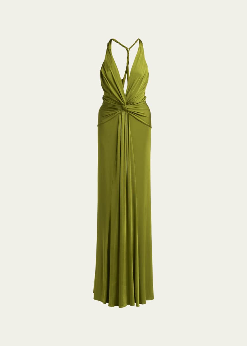 TOM FORD Draped V-Neck Gown