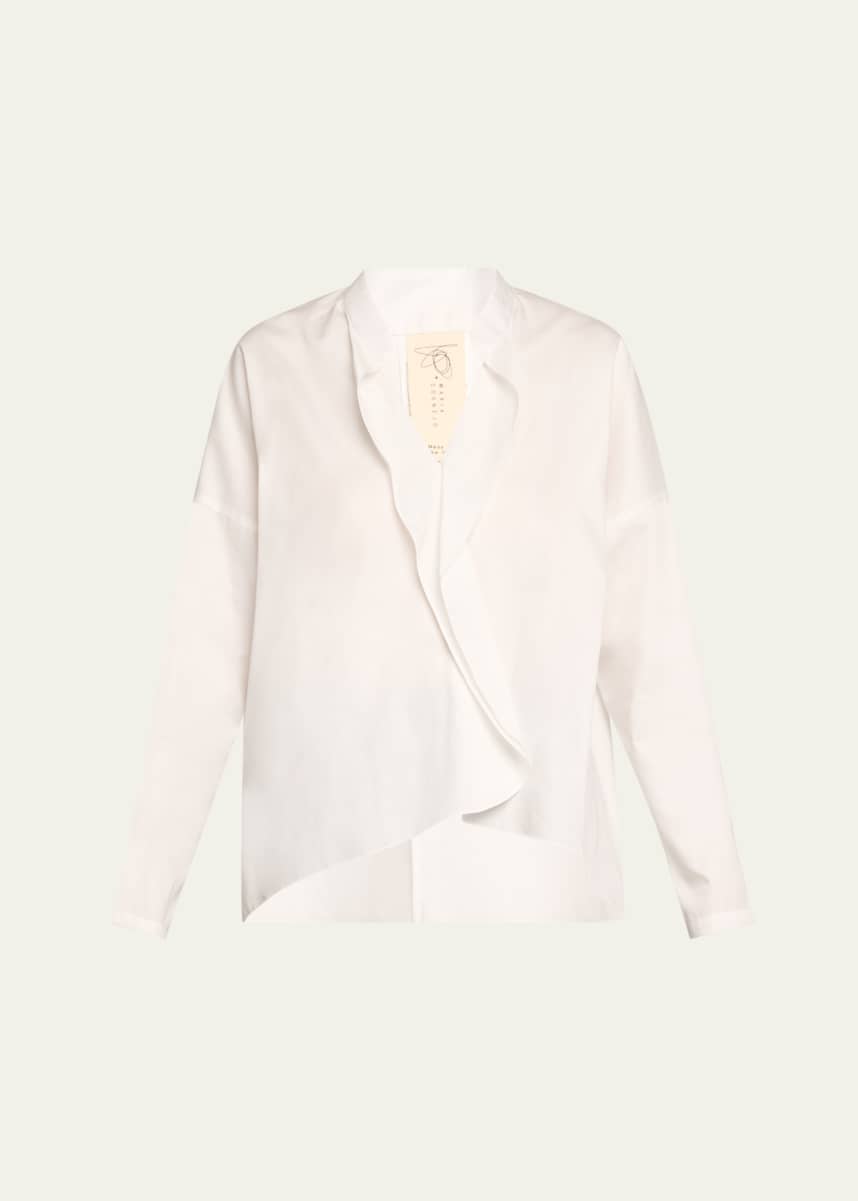 Zero + Maria Cornejo Fin Gaban Ruffle Long Sleeve Top
