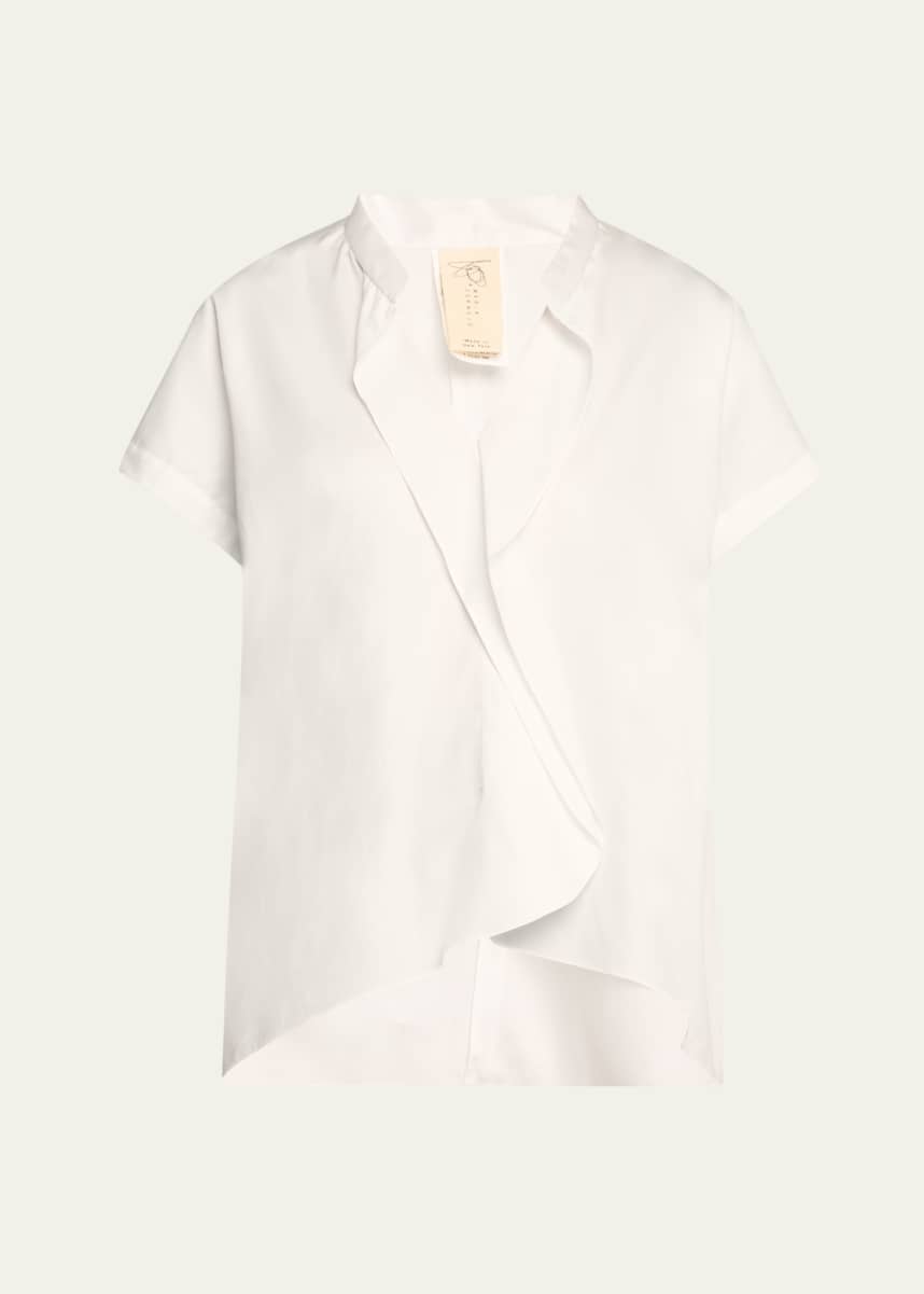 Zero + Maria Cornejo Fin Gaban Ruffle Short Sleeve Top
