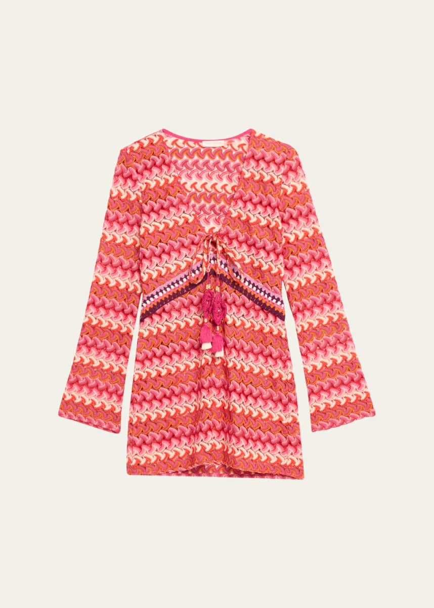 Ramy Brook Carra Chevron Crochet Mini Dress