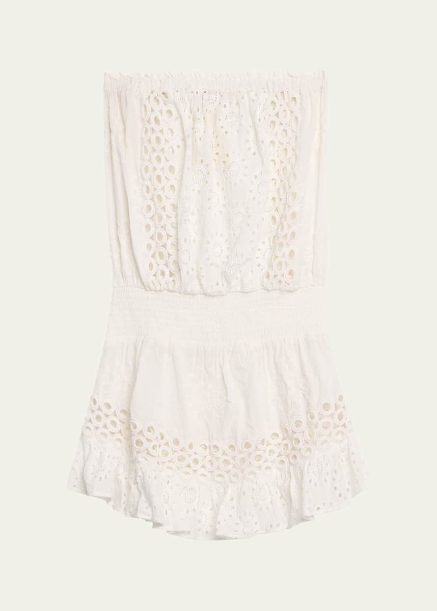 Ramy Brook Lester Embroidered Strapless Mini Dress