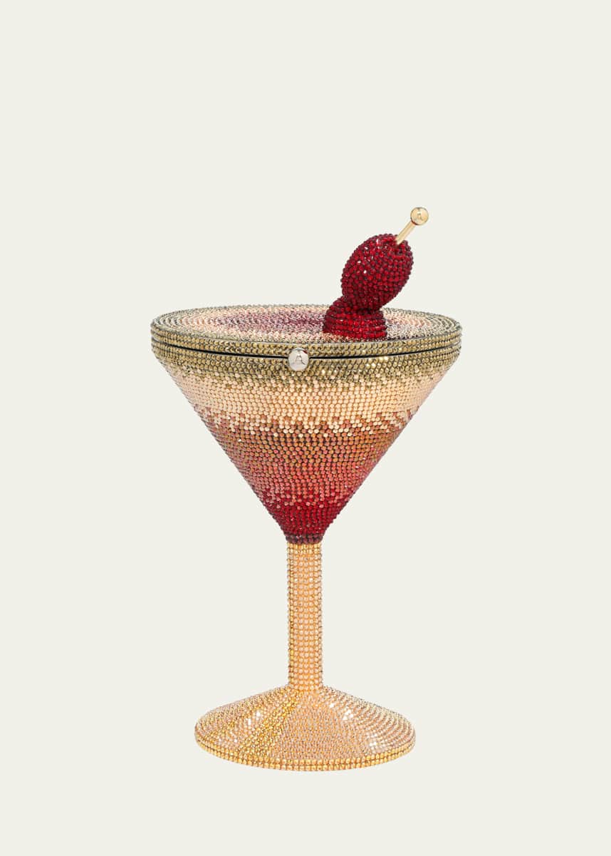Judith Leiber Couture Martini Manhattan Crystal Minaudiere