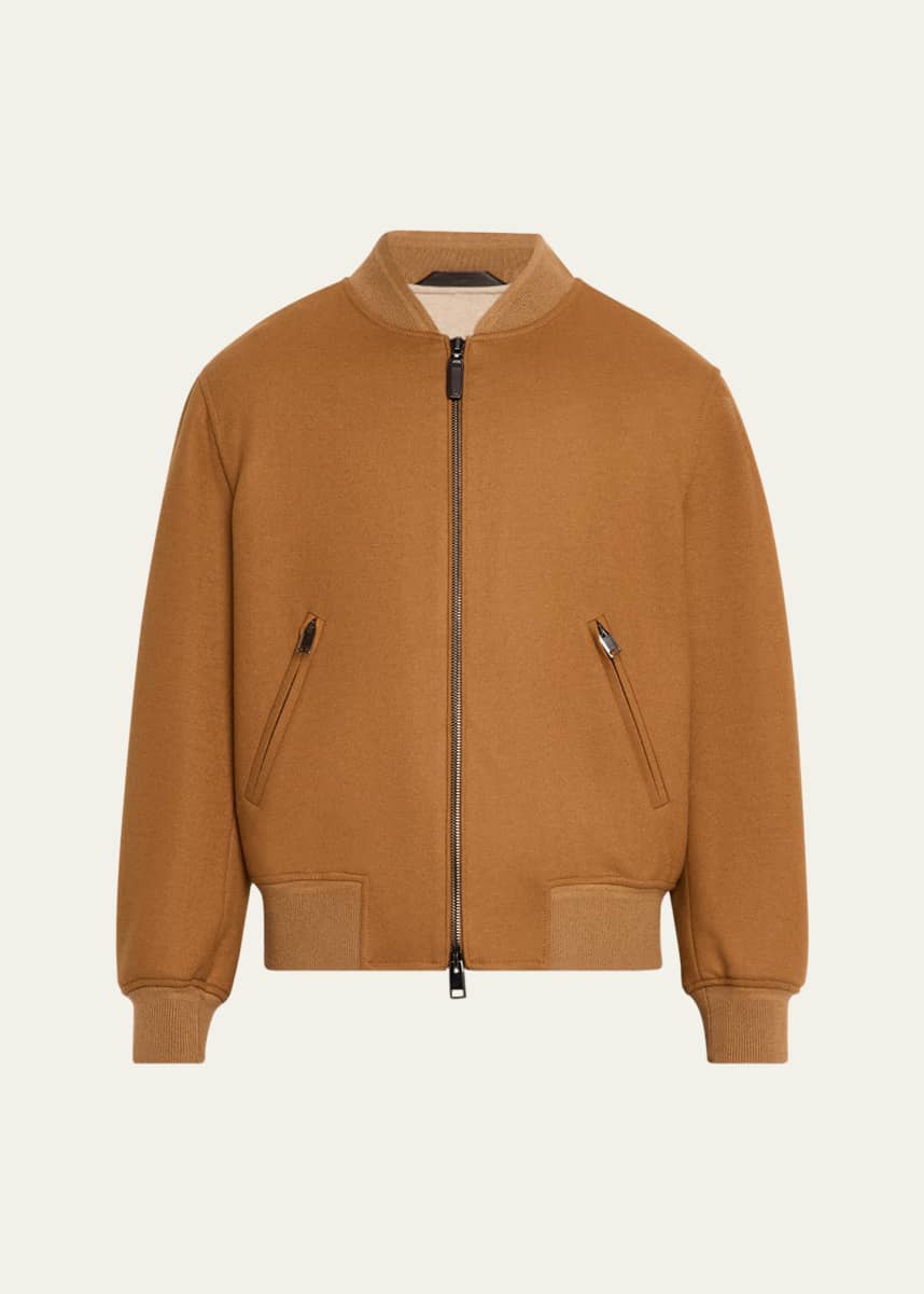 Brioni Men's Wool and Cashmere Bomber Jacket