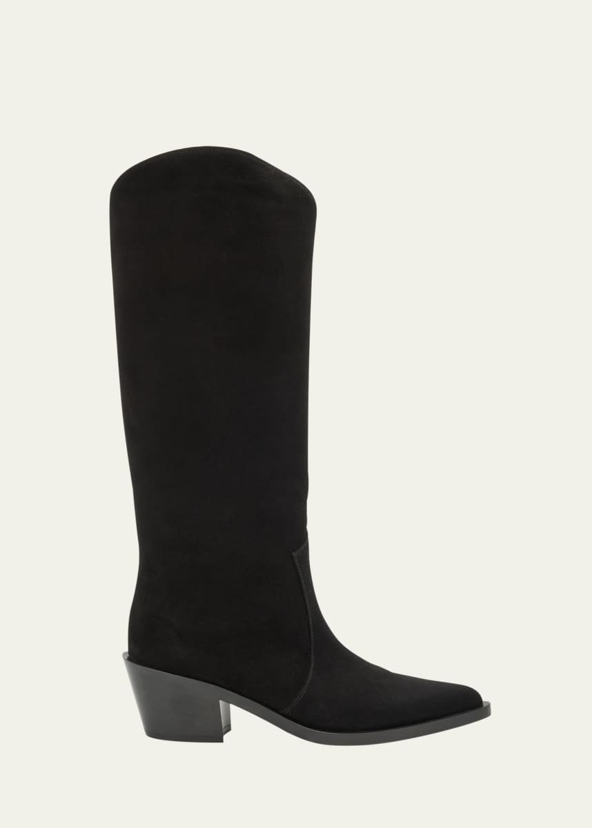 Gianvito Rossi Suede Tall Western Boots