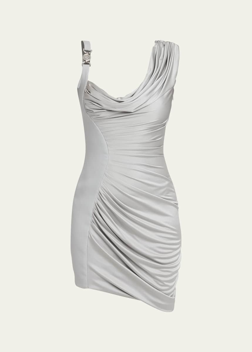 Versace Draped Liquid Jersey Mini Cocktail Dress