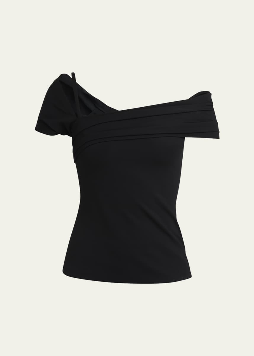Versace Off-the-Shoulder Stretch Blouse