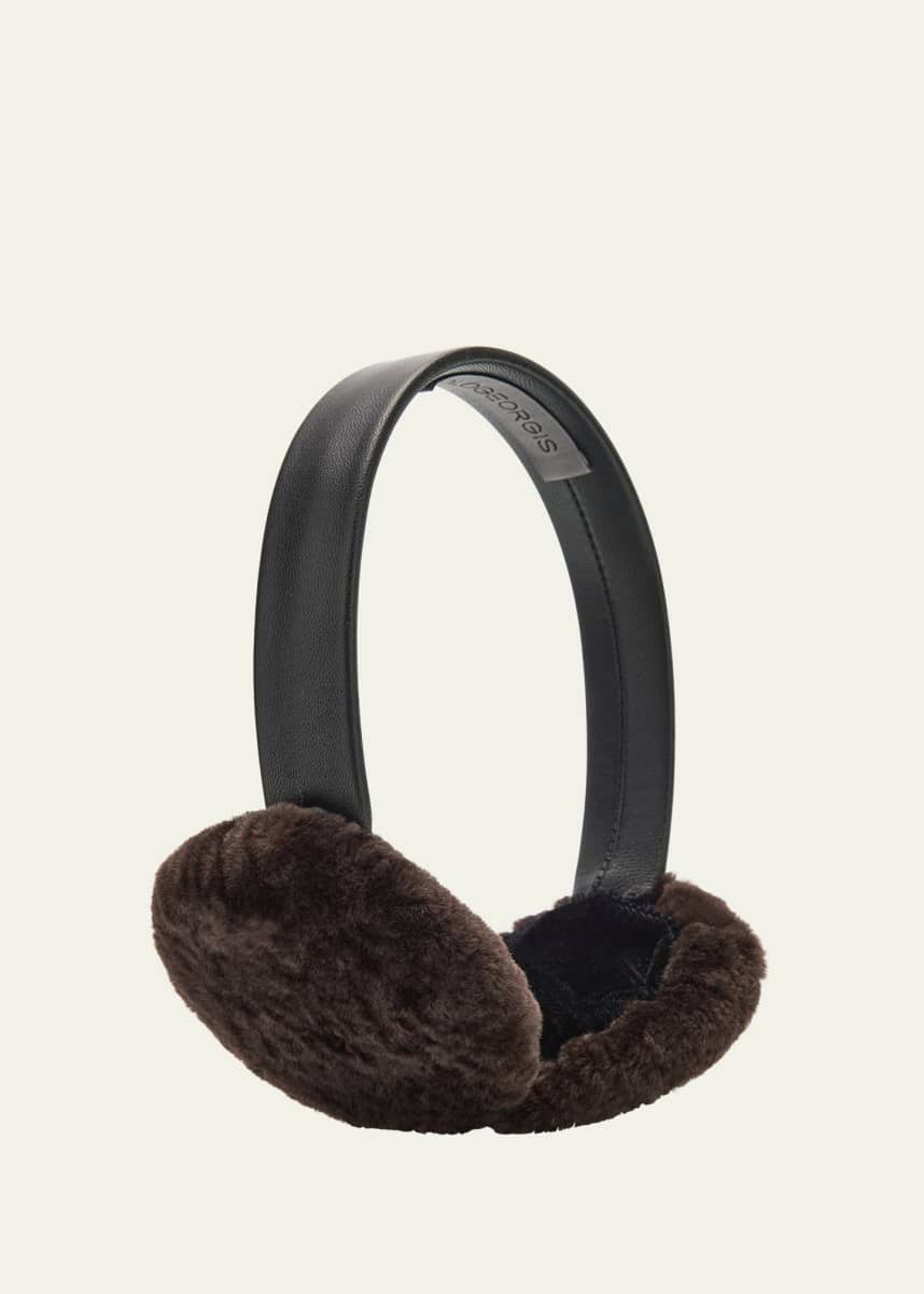 Pologeorgis Lamb Shearling Fur & Leather Earmuffs