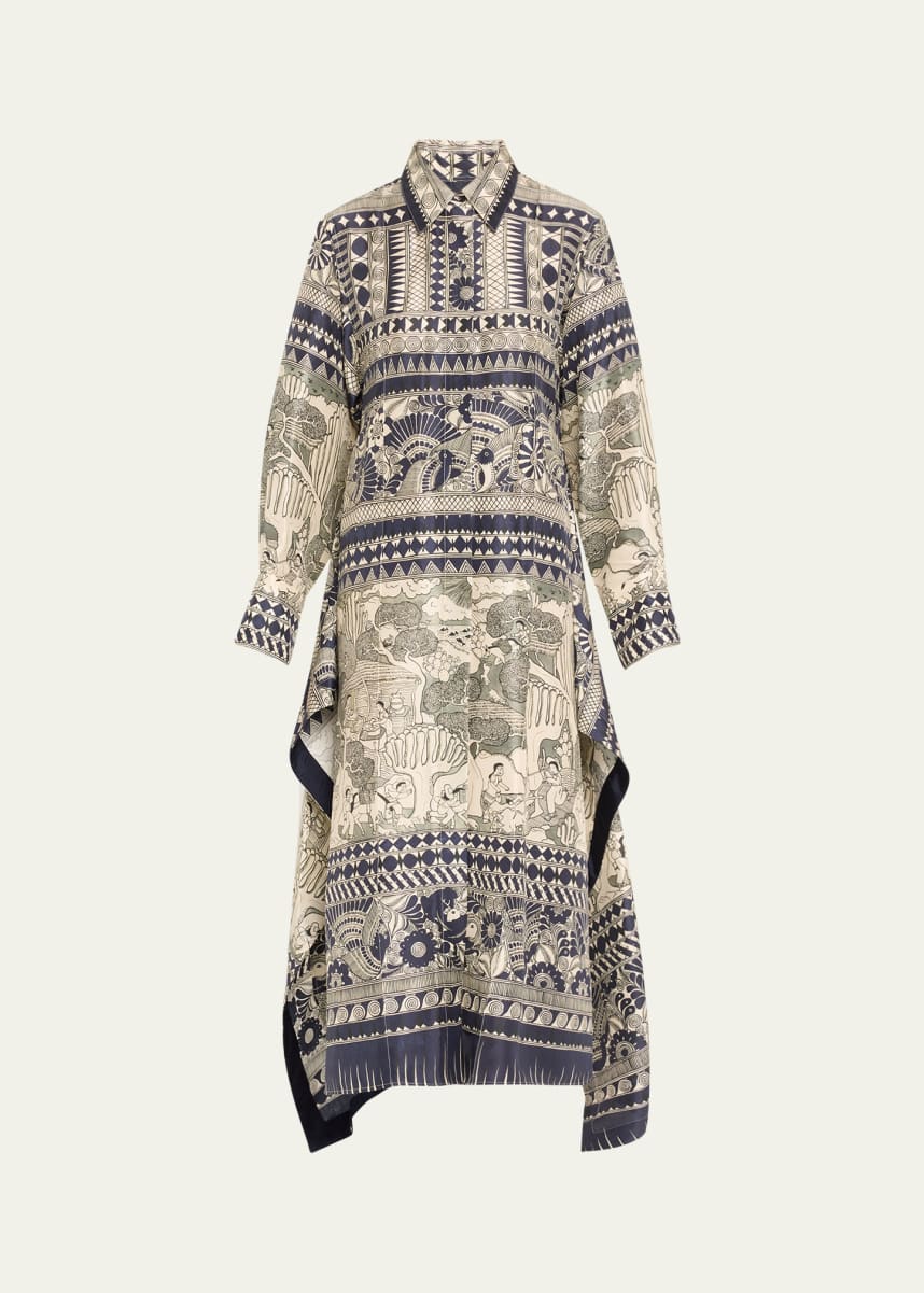 Heirlome Camille RCC-Print Long-Sleeve Maxi Shirtdress