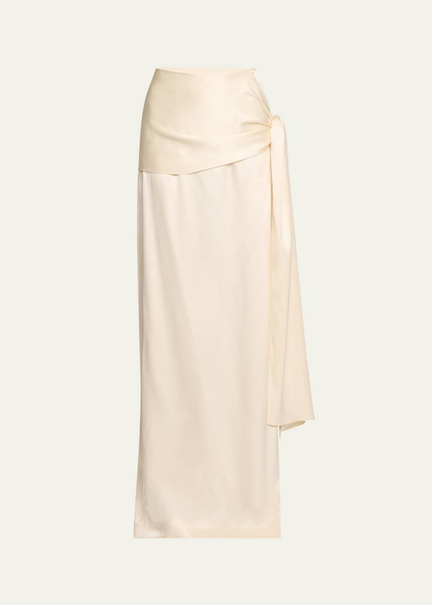 Heirlome Mila Draped Silk Maxi Skirt