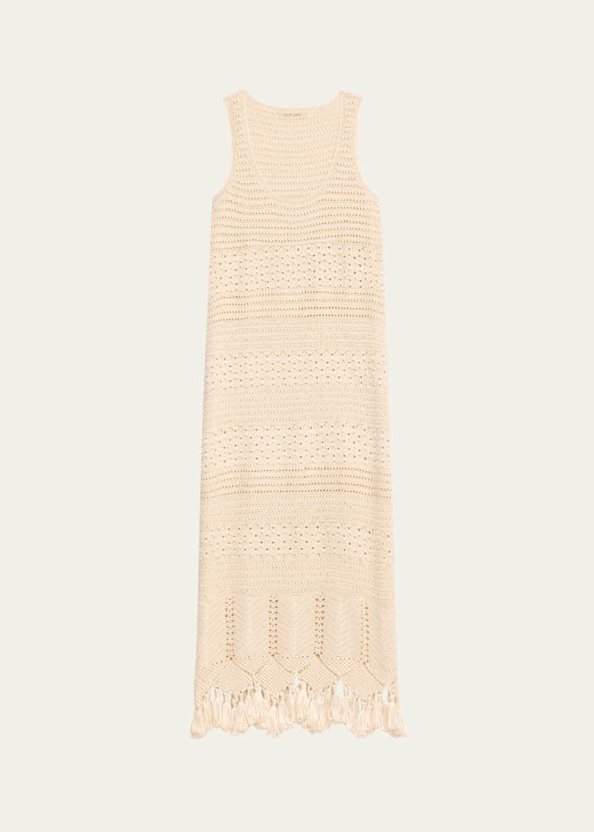 Heirlome Ophelia Crochet Tassel Midi Dress