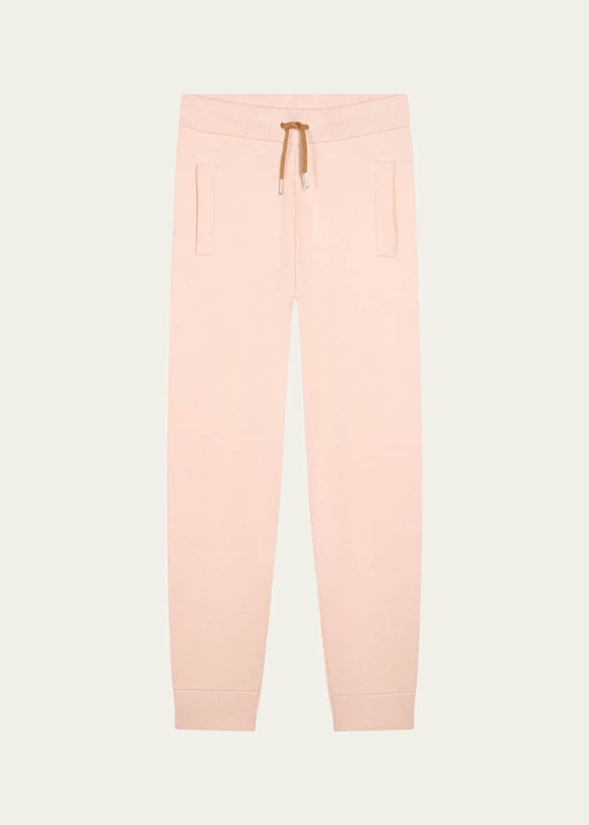 Chloe Girl's Striped Trim Knit Trousers, Size 4-5