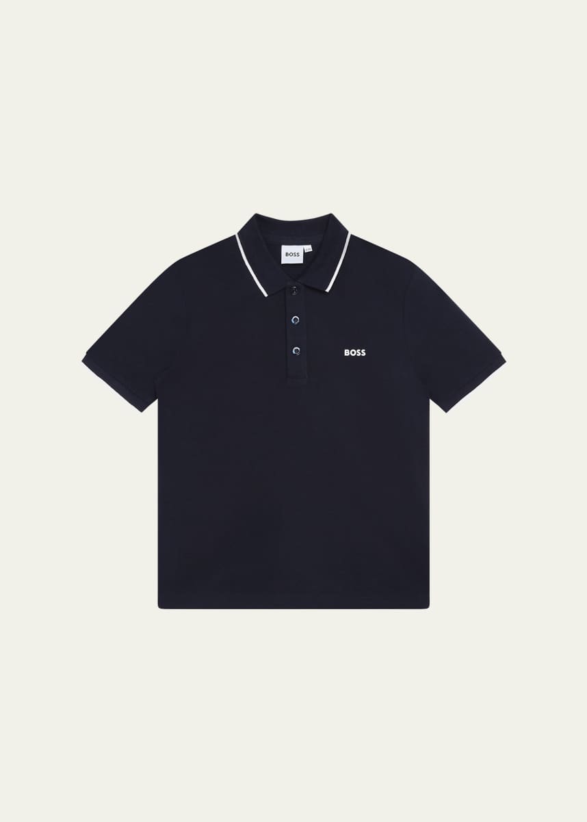 BOSS Boy's Logo-Print Polo Shirt, Size 8-16
