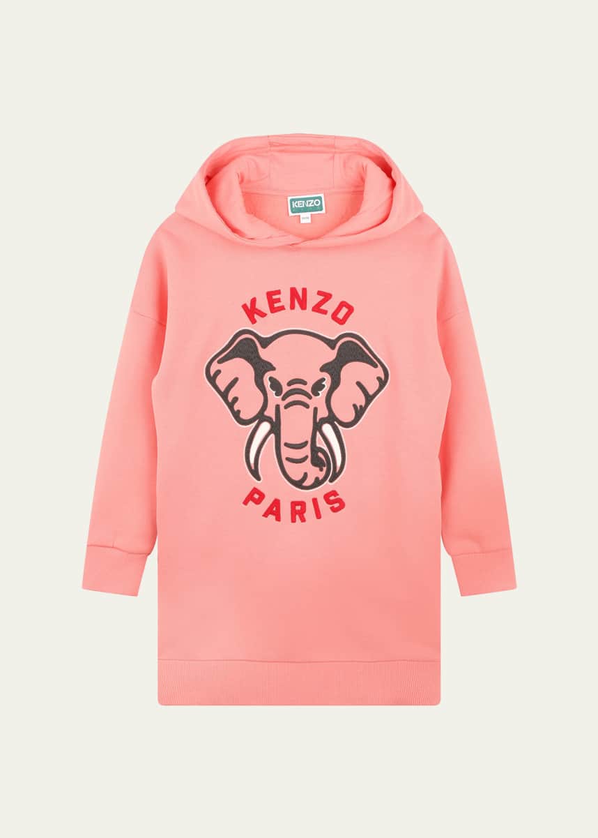 Kenzo Girl's Logo-Print Animal Graphic Fleece Dress, Size 2-5