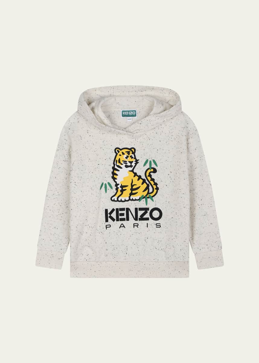 Kenzo Kid's Logo Embroidered Hooded Sweatshirt, Size 2-5