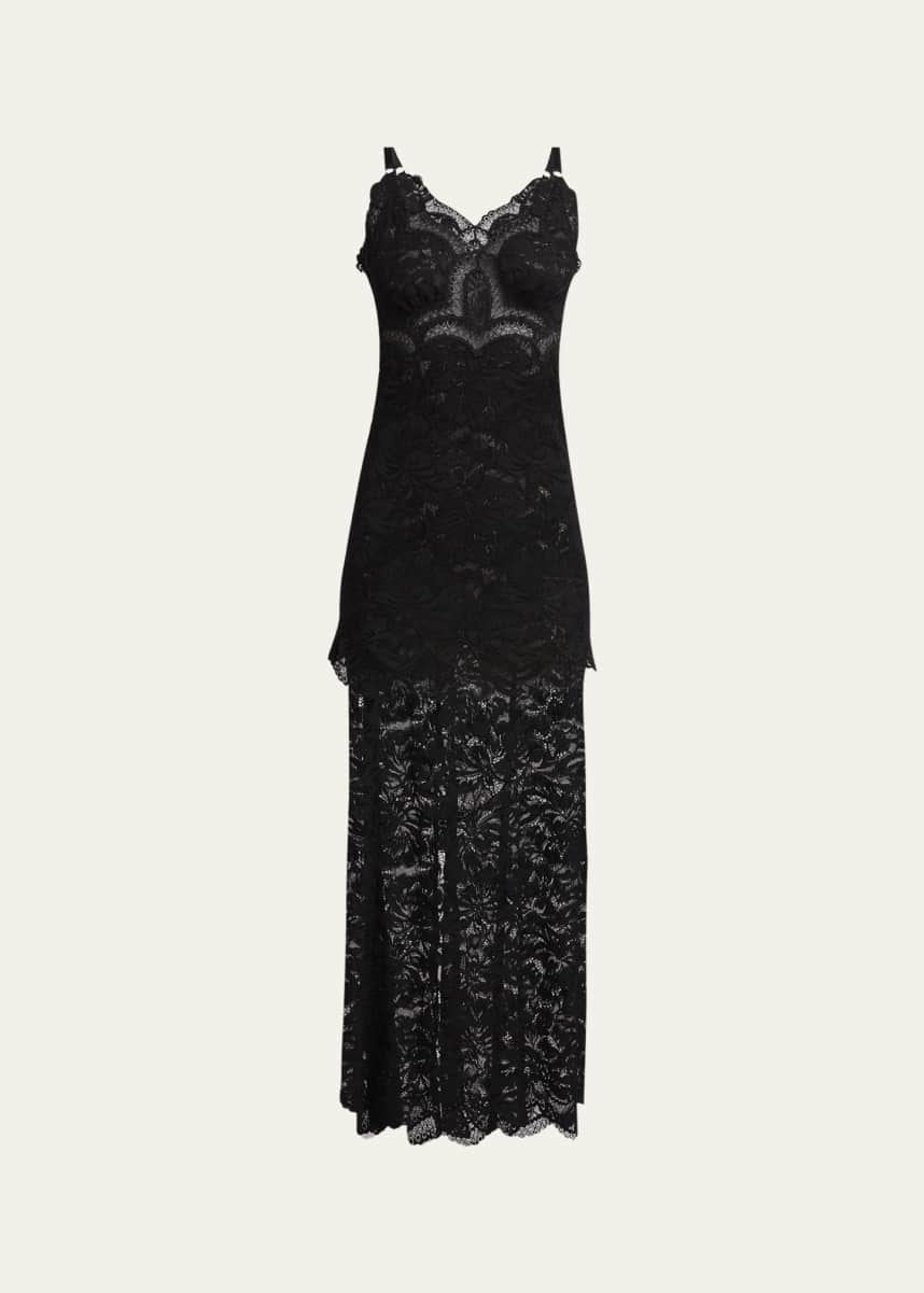 Rabanne Long Lace Slip Dress