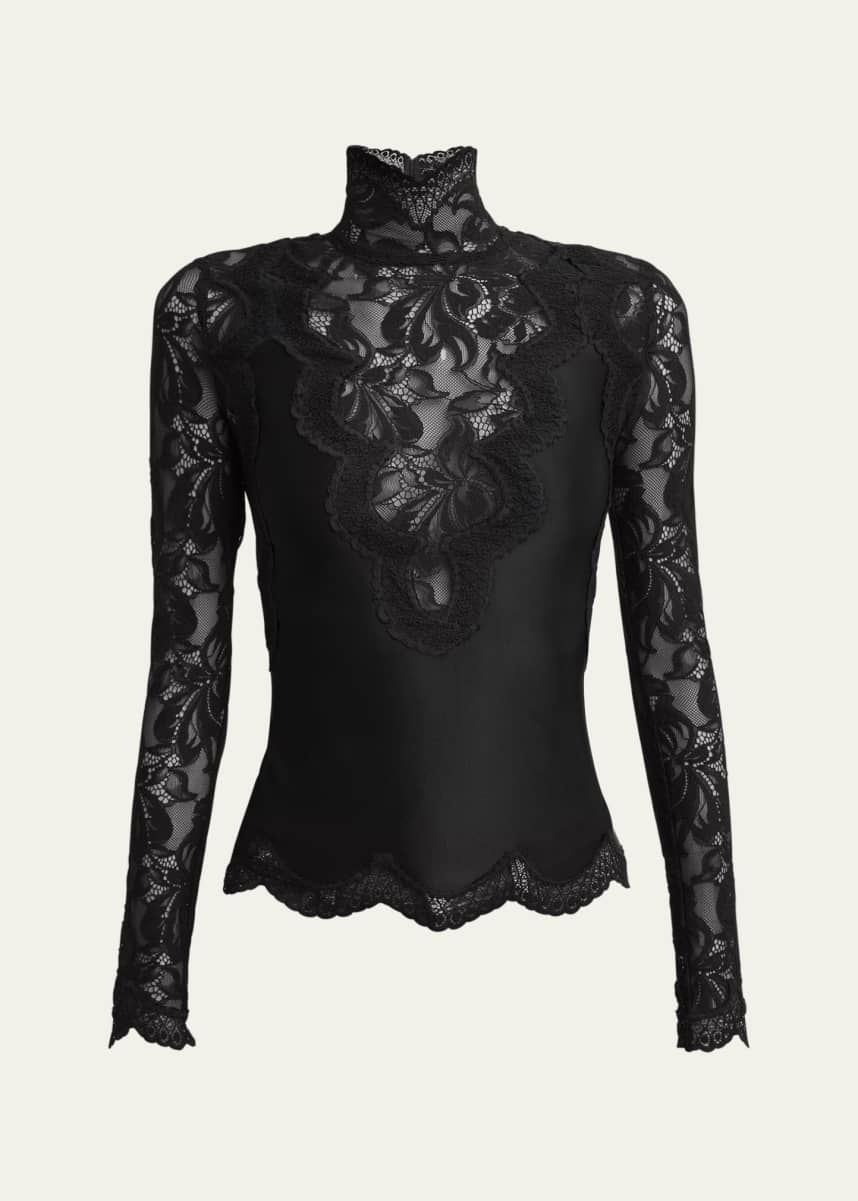 Rabanne High-Neck Lace Blouse